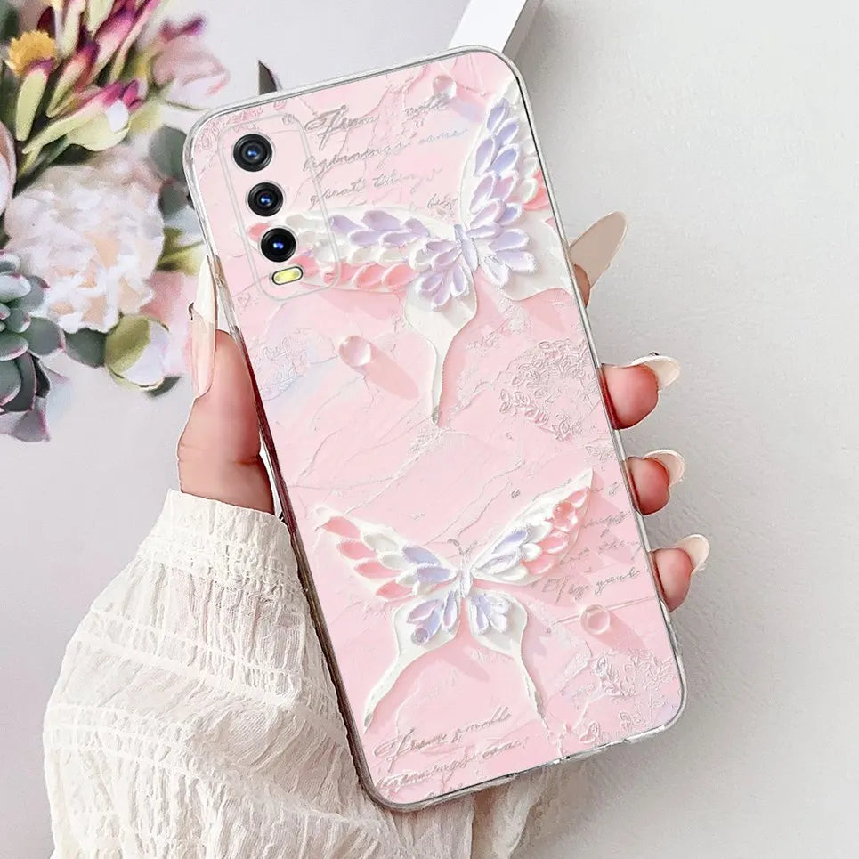 Soft Clear Siliocne Cover For Vivo V2027 V2028 V2029 Phone Case Vivo Y11s Y12s Y20 Y20s Y20i Y20G Cartoon Animals Flower Coque