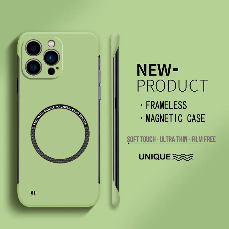 Ultra Thin Matte Hard PC Magnetic Frameless Color Phone Case For iPhone 17 Air 16E 16 15 14 Plus Pro Max 17 Pro Max Cover Cases