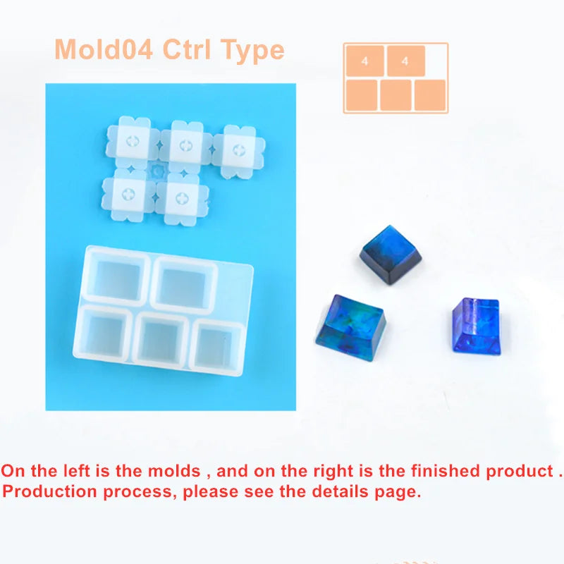 1pcs Manual Mechanical Gaming Keyboard Mold Computer PC Gamer Pet Paw keycaps Silicone Molds Dried Flower Resin Crafts