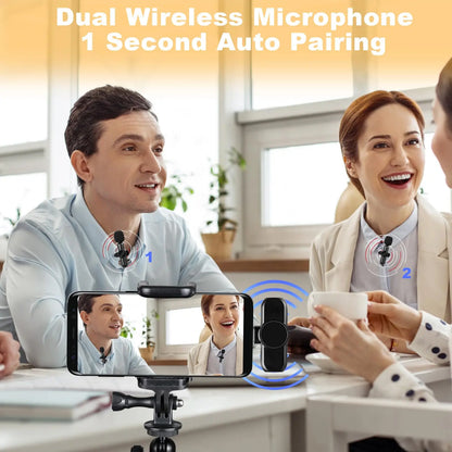 2.4G Wireless Lavalier Microphone  Audio Video Recording Noise Cancelling  for IPhone/iPad/Android/Xiaomi/Samsung Live Game Mic