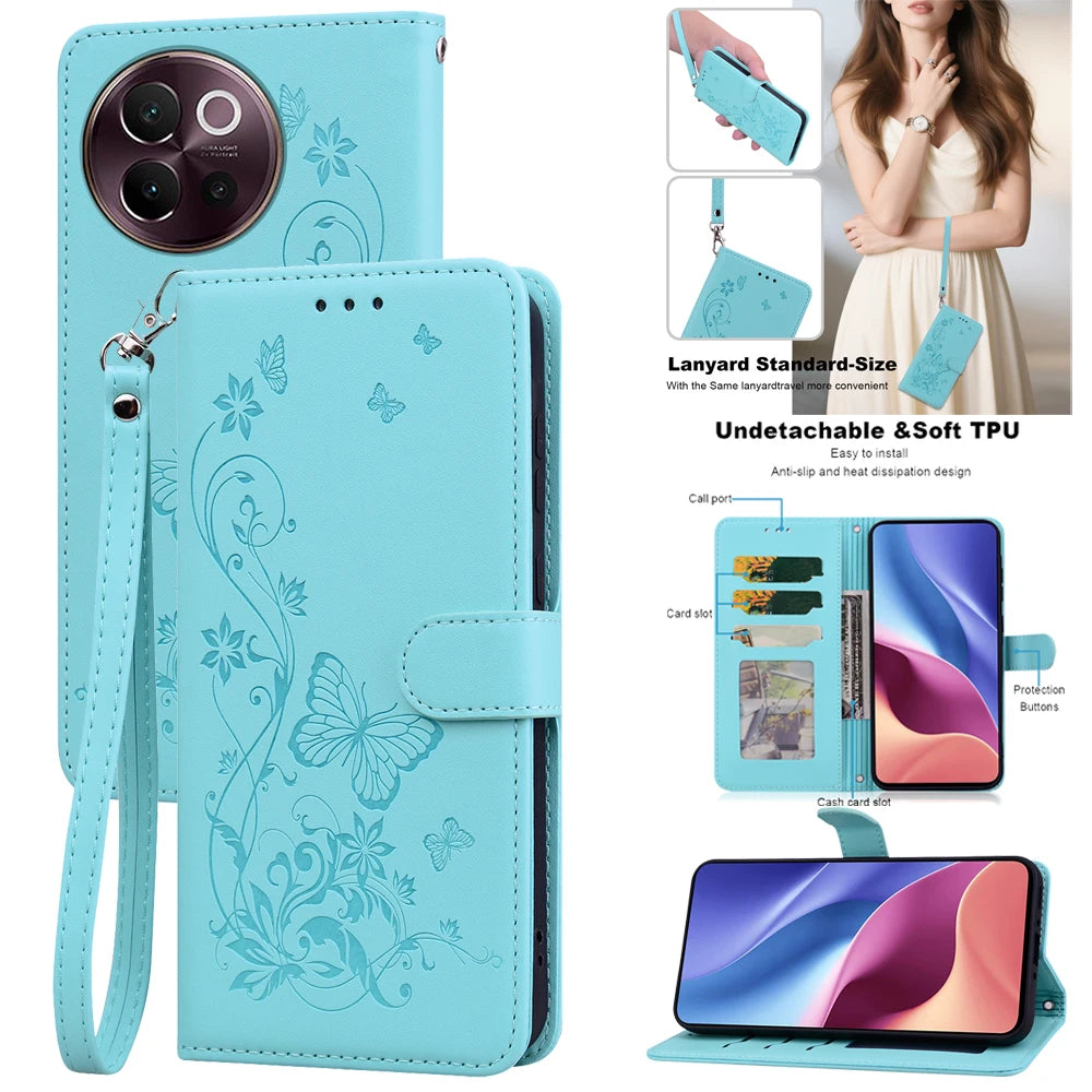 Leather Wallet Flip Phone Case For Vivo V50 V40 Lite Pro V30 Y39 Y04 Y29S Y19S Y11 Y12 Y15 Y03 Y18 Y28 Y20 Y11S Y12S Y36 Y100