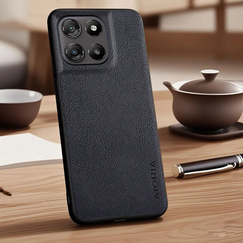 Case for Motorola Moto G57 G86 G06 G15 Power G56 G55 G45 G35 G05 E15 Faux Lychee Pebbled leather cover funda for Moto G06 case