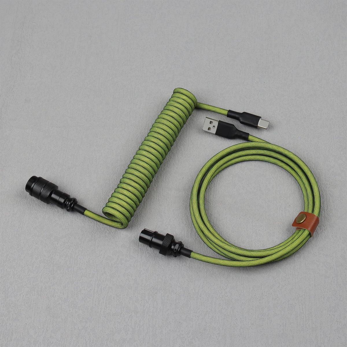 LANO Custom Paracord Coiled Mechanical Keyboard Type C Data Spring Cable GX16 Aviator Coil Spiral Usb C for Gaming Coiled Cable
