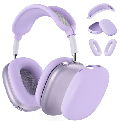 4 in 1 Silicone Case Cover for AirPods Max Headphones, Ear Pad Case Cover/Ear Cups Cover/Headband Cover for AirPod Max -Black