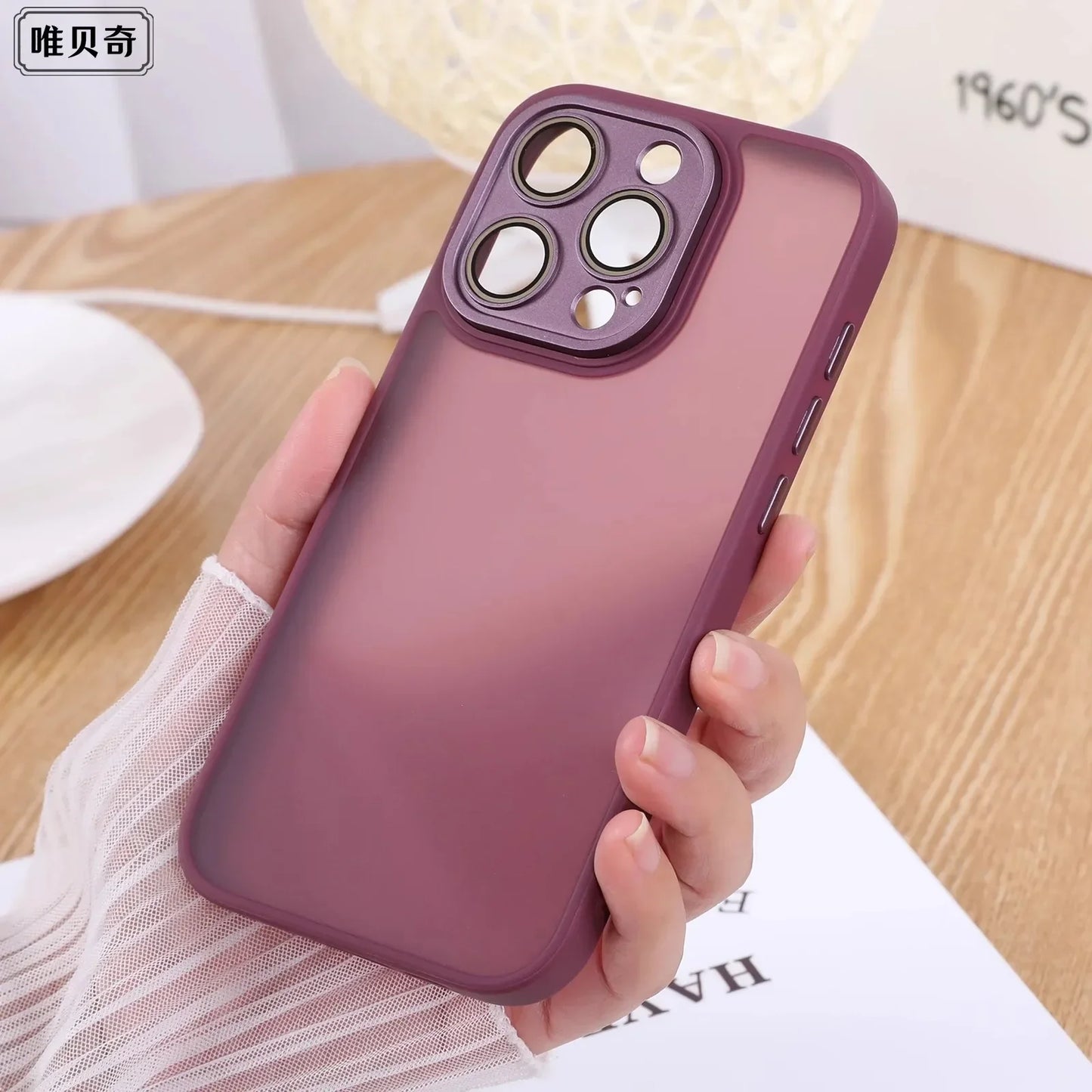 natural titanium Luxury phone case for iphone 15 14 13 12 11 pro max plus Camera protection  Matte Shockproof Bumper full Cover
