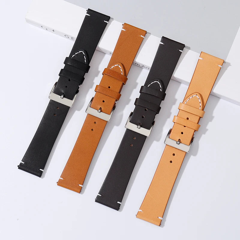Calfskin Genuine Leather Watchbands Quick Release Watch Band 18mm 20mm 22mm 24mm Smartwatch Strap Watches Accessories