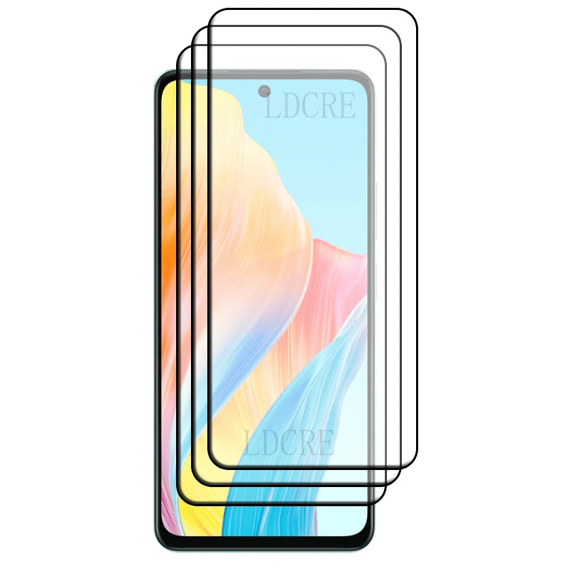6-in-1 For OPPO A58 Glass For OPPO A58 Tempered Glass 9H Protective Full Cover Glue Screen Protector OPPO A 58 A58 4G Lens Glass