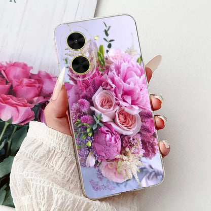 For Cover Xiaomi Redmi A5 4G / Poco C71 Phone Case Colorful Flower Butterfly Love Heart Lxuru Women Fashion Soft Clear Silicone