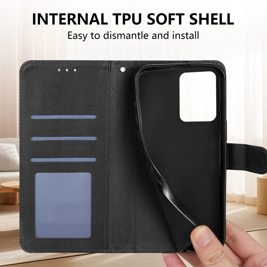 Wallet With Card Slot Kickstand Magnetic Flip Leather Case For Xiaomi 15T M7 Pro 5G C75 X7 X6 C65 Redmi 15 15C Shockproof Cover