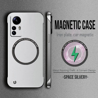 Magnetic Metal Paint Thin Frameless Phone Case For XIAOMI 17 Pro Max 15 Ultra 15T 14 14T 13 13T 12 11 11T Pro Protective Cover