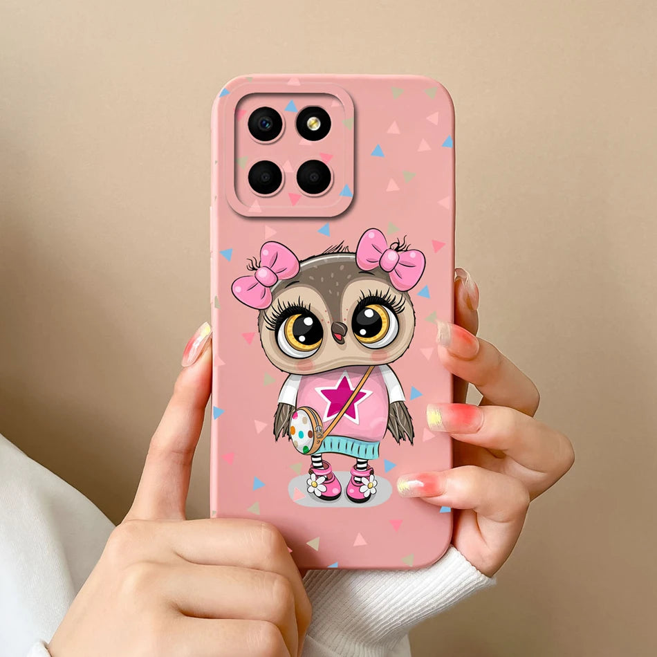 For Huawei Honor X6 X6S X6A Plus Phone Case Butterfly Heart Liquid Silicone Camera Protection Back Cover For Honor X 6 Funda
