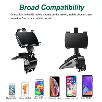 Universal 360 Degree Rotation Car Phone Holder GPS Bracket Dashboard Clip Mount Mobile Stand for iPhone