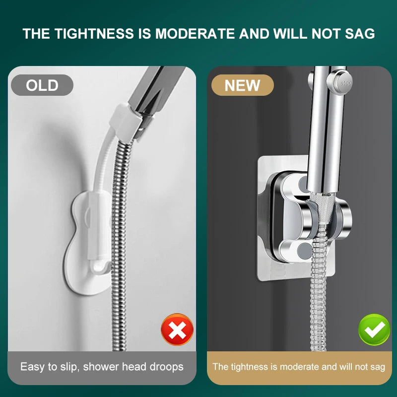 Universal Showerhead Holder Bracket Wall Mounted Punch Free Household Adjustable Shower Self Adhesive Bathroom Accessories