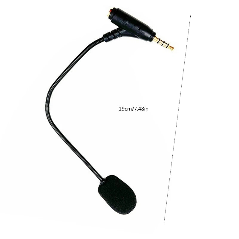 3.5mm Microphone for Gamings Headphones Headsets Microphone with Black FoamCover Game Mic Flexible 7.5inch