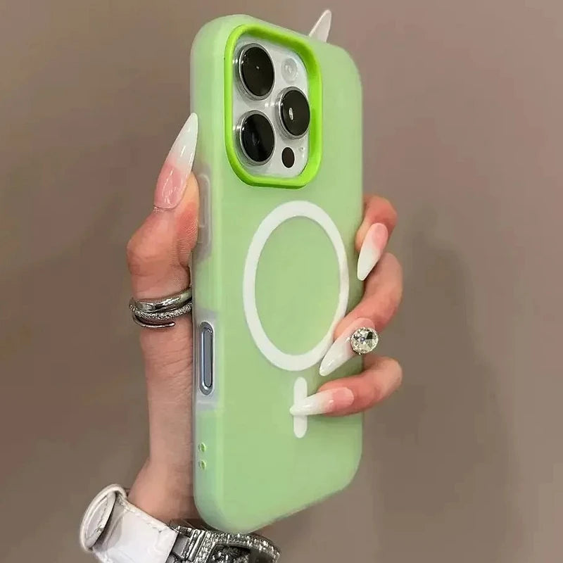 Luxury Candy For Magsafe Wireless Charge Matte Phone Case For iPhone 11 12 13 14 15 16 Pro Max Plus Magnetic Bumper Cases Cover