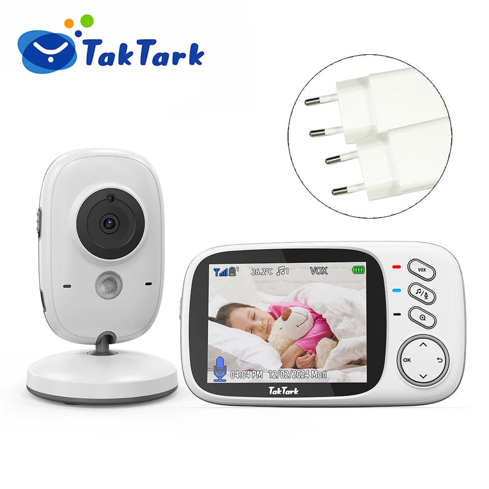 TakTark 3.2 Inch Video Baby Monitor 2.4G Wireless with Auto Night Vision TwoWay Intercom Surveillance Security Camera Babysitter