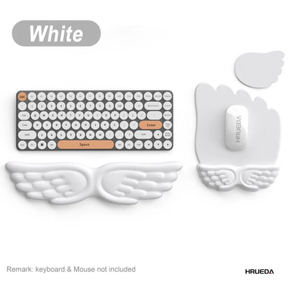 Mousepad Ergonomic Angel Keyboard Wrist Rest and Mouse Pad Set Reduce Wrist Pain for Office and Gaming Use
