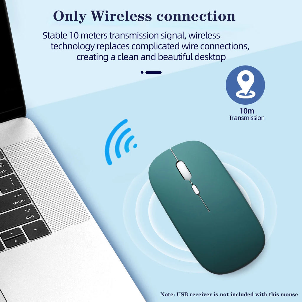 Slim Portable Office Mouse Wireless Bluetooth-Compatible 5.0 Silent Ergonomic BT Wireless Mice for Macbook Laptop iPad Tablet