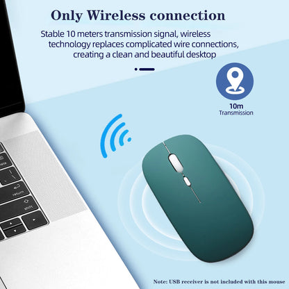 Slim Portable Office Mouse Wireless Bluetooth-Compatible 5.0 Silent Ergonomic BT Wireless Mice for Macbook Laptop iPad Tablet