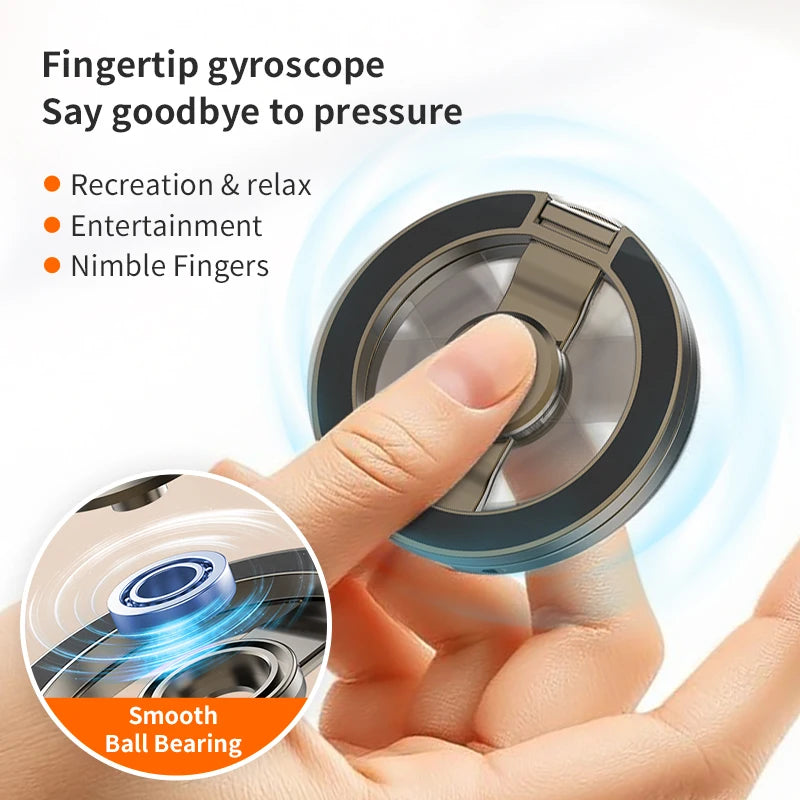 2025 Double-Sided MagSafe Phone Holder for iPhone 14/15/16, Foldable 360° Rotating Stand with Strong Magnet & Finger Grip Suppor