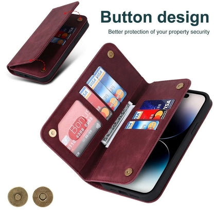 For iPhone 12 13 14 15 Pro Max 14 Plus 13Mini Flip Leather Wallet Card Slot MagSafe Charging Case Cover