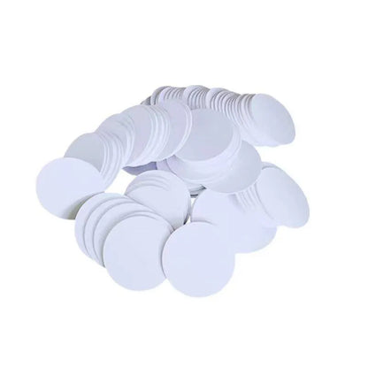 NFC215 White Rewritable NTAG215 NFC Round Coin Cards 25mm, 13.56MHz 504 Bytes Smart Labels for NFC Phones & Games