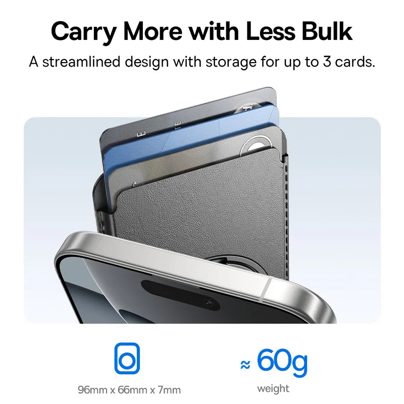 Baseus Magnetic Wallet Card Holder for iPhone 17 MagSafe PU Leather Phone Case with 360° Rotating Stand Bank ID Card Cover Case