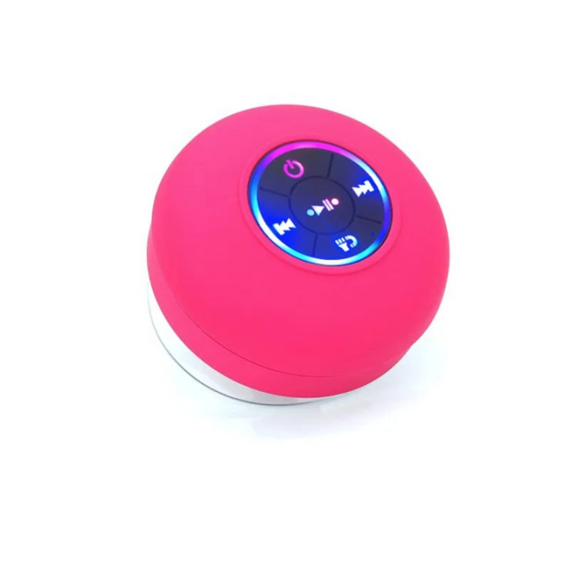 Mini suction cup Bluetooth speaker waterproof hands-free microphone for indoor bathrooms, swimming pools and beaches