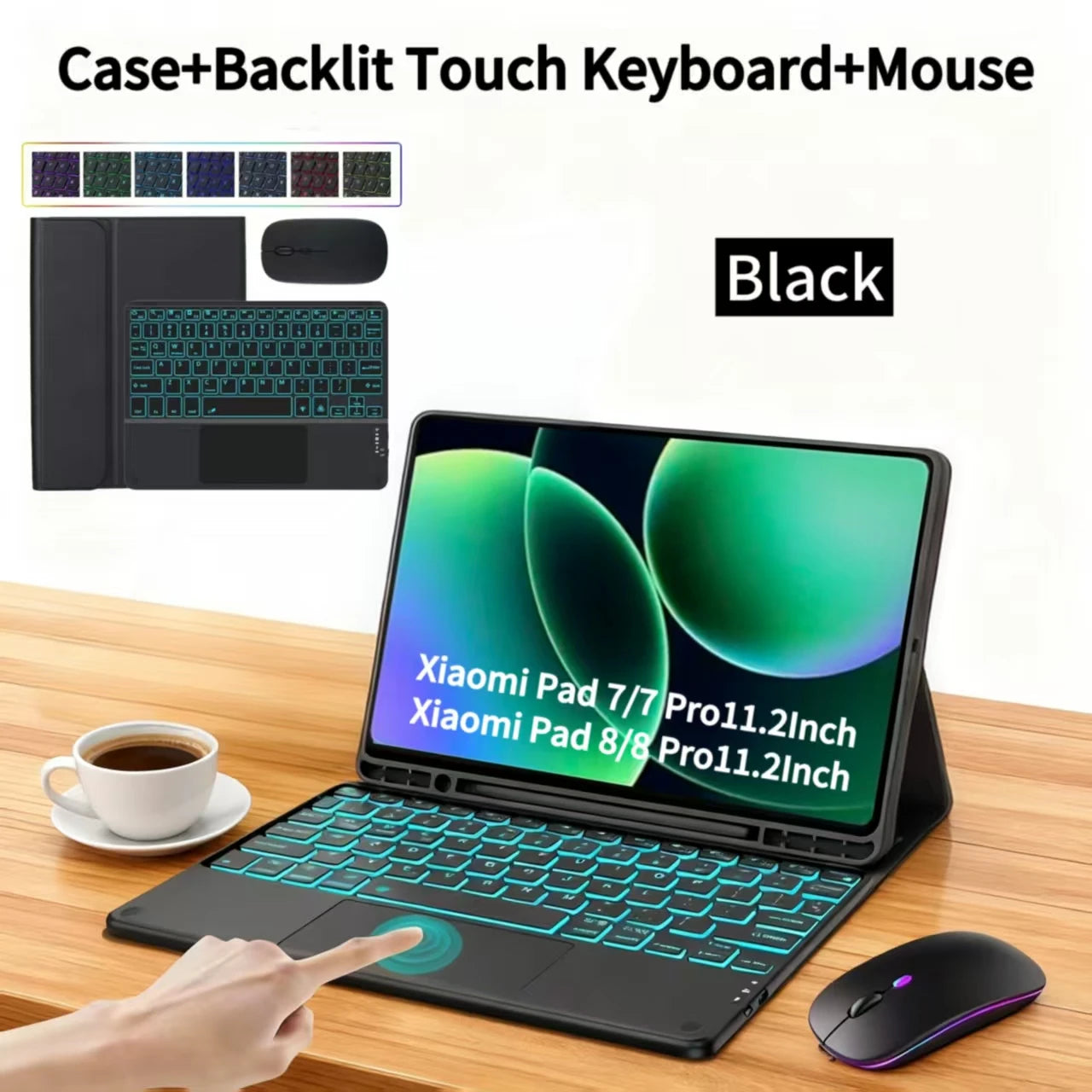 Case for Xiaomi Pad 7 /8 11.2" Bluetooth keyboard case for Xiaomi Pad 7/8 Pro 11.2 " Wireless Bluetooth Removable keyboard Case