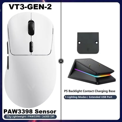 Rapoo VT3 GEN-2 Wireless Gaming Mouse 53g Lightweight 8KHz Polling Rate 26000DPI 10 Programmable Buttons Optical Sensor