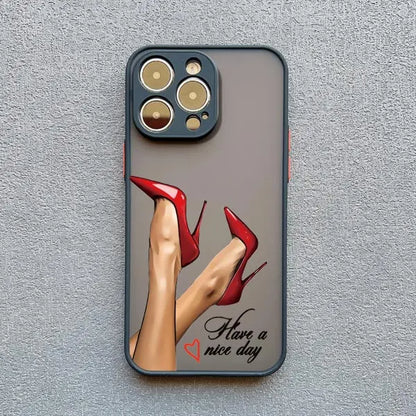 Girl Women Coffee Miss Phone Case For iphone 16 12 11 14 13 15 Pro Max X XS XR SE 2020 7 8 Plus Fashion Lady High Heel Covers