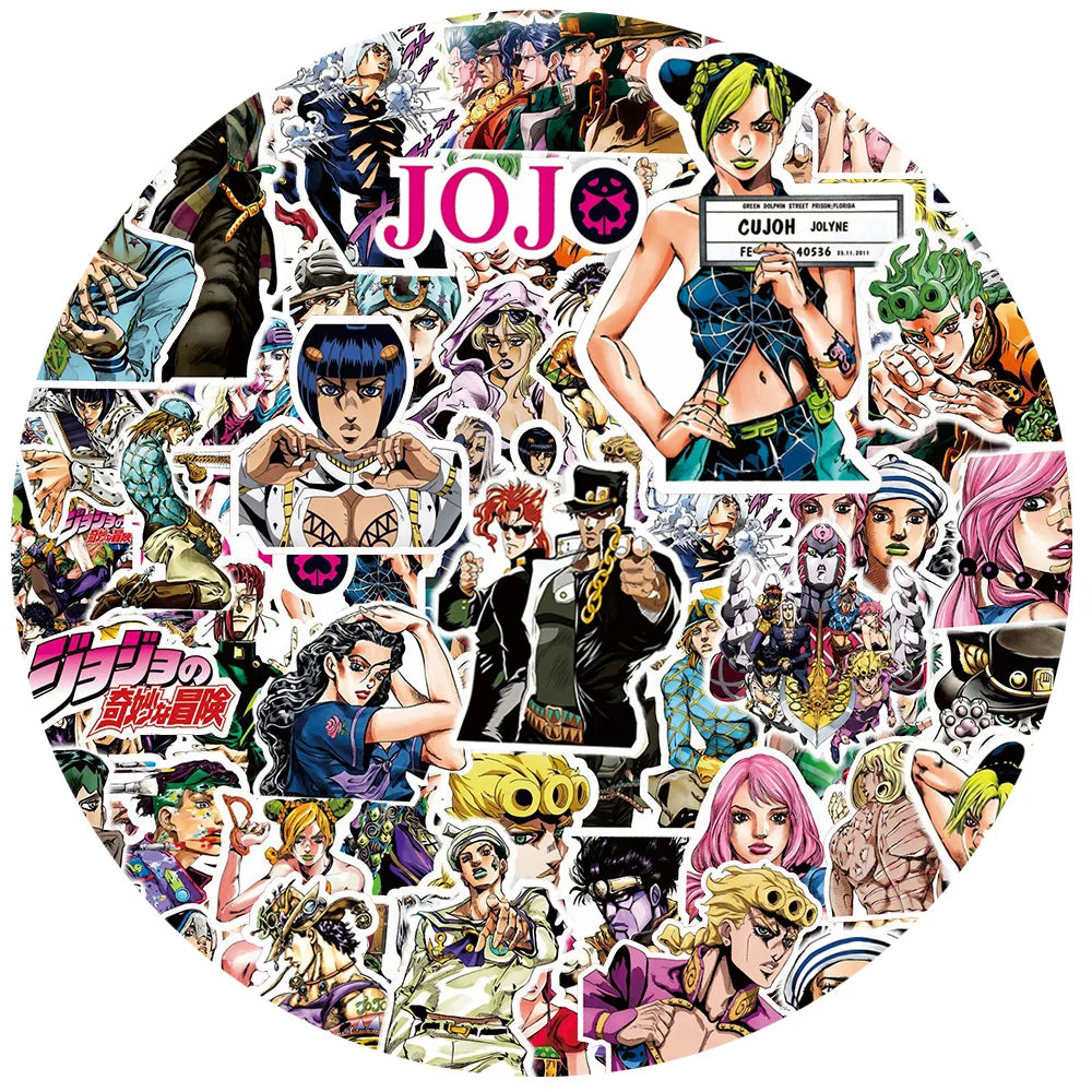 10/30/80pcs Anime JoJos Bizarre Adventure Stickers Cartoon Decals DIY Laptop Motorcycle Phone Case Diary Waterproof Sticker Toys