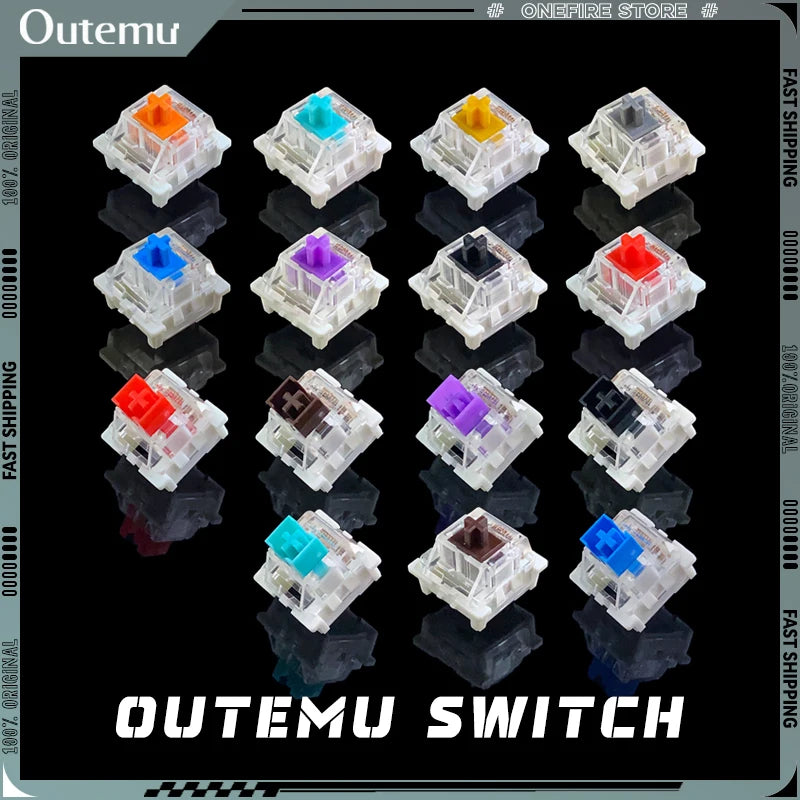 Outemu Switch for Keyboard 3Pin Linear Tactile Clicky Silent Switches for Mechanical Keyboards Gray White Red Blue Gaming Switch