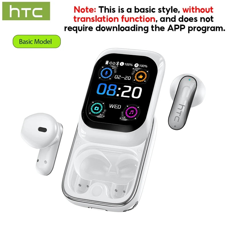 Wireless Bluetooth Earphones HTC NE48 AI Translate Noise Reduction Earbud Multi function Touchscreen Smart Control Mobile Phone