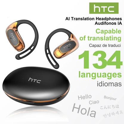HTC NE35  Wireless Headphones OWS Bluetooth V6.0 Earphones with Mic HD Call Bass Longlife Sports Earhook AI Translator Earbuds