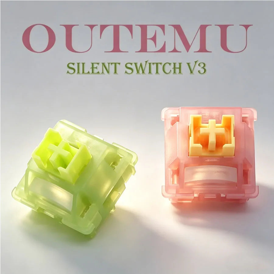Outemu Silent Peach V3 Switch Lubed Silent Lemon V3 Switches Mechanical Keyboard Linear Tactile 5Pin Hot swap Pre Lubed POM