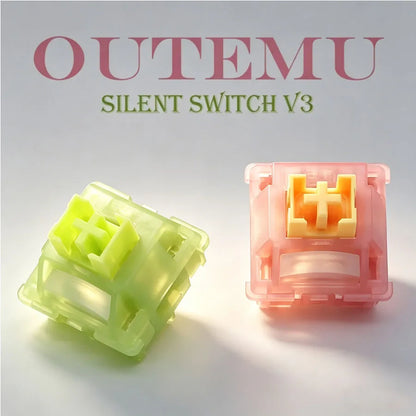 Outemu Silent Peach V3 Switch Lubed Silent Lemon V3 Switches Mechanical Keyboard Linear Tactile 5Pin Hot swap Pre Lubed POM