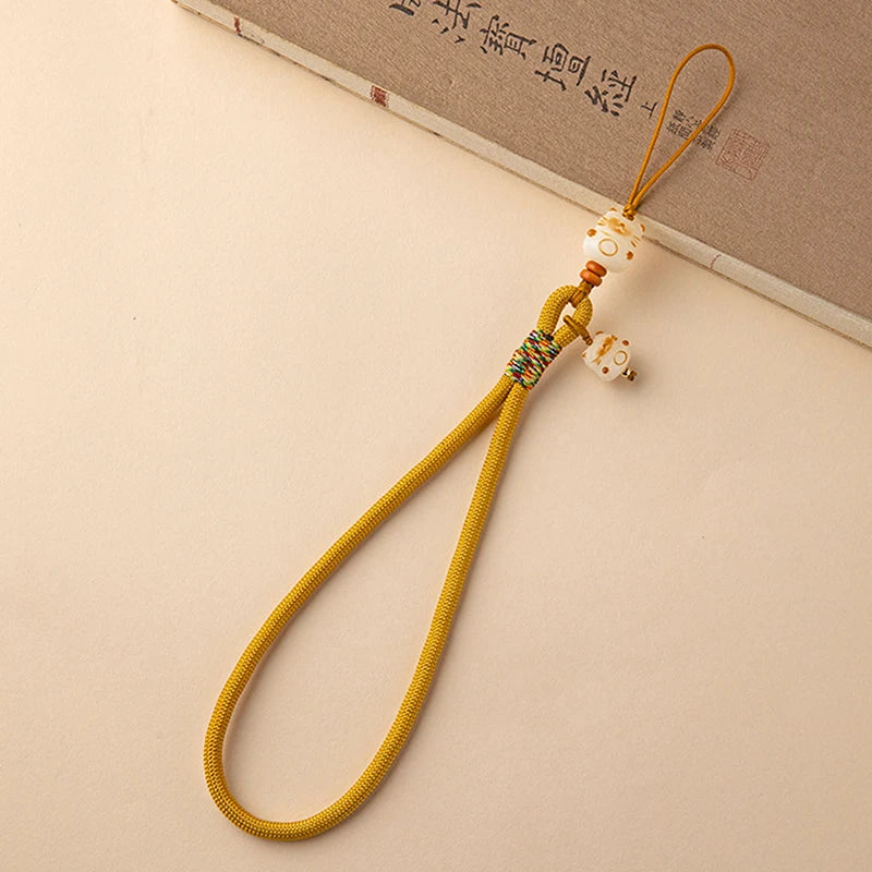 Cute Cartoon Bodhi Lucky Cat Bag Charm Phone Chain With Wrist Pendant Anti Loss Phone Case Lanyard Backpack Decoration Gift