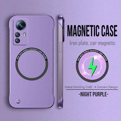 Magnetic Metal Paint Thin Frameless Phone Case For XIAOMI 17 Pro Max 15 Ultra 15T 14 14T 13 13T 12 11 11T Pro Protective Cover