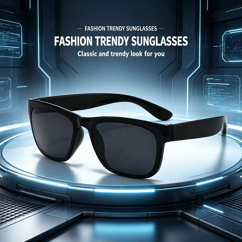 New big box retro square sunglasses fashion sunglasses riding fashion classic men and women big box sunglasses gift gift fishing