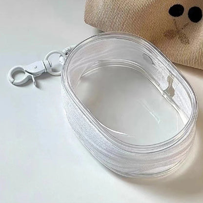 Portable Mini Clear Zipper Storage Bag KeychainCartoon Doll ChildrenToy MysteryBox Organizer for Earphones Chargers Gift Bag liu