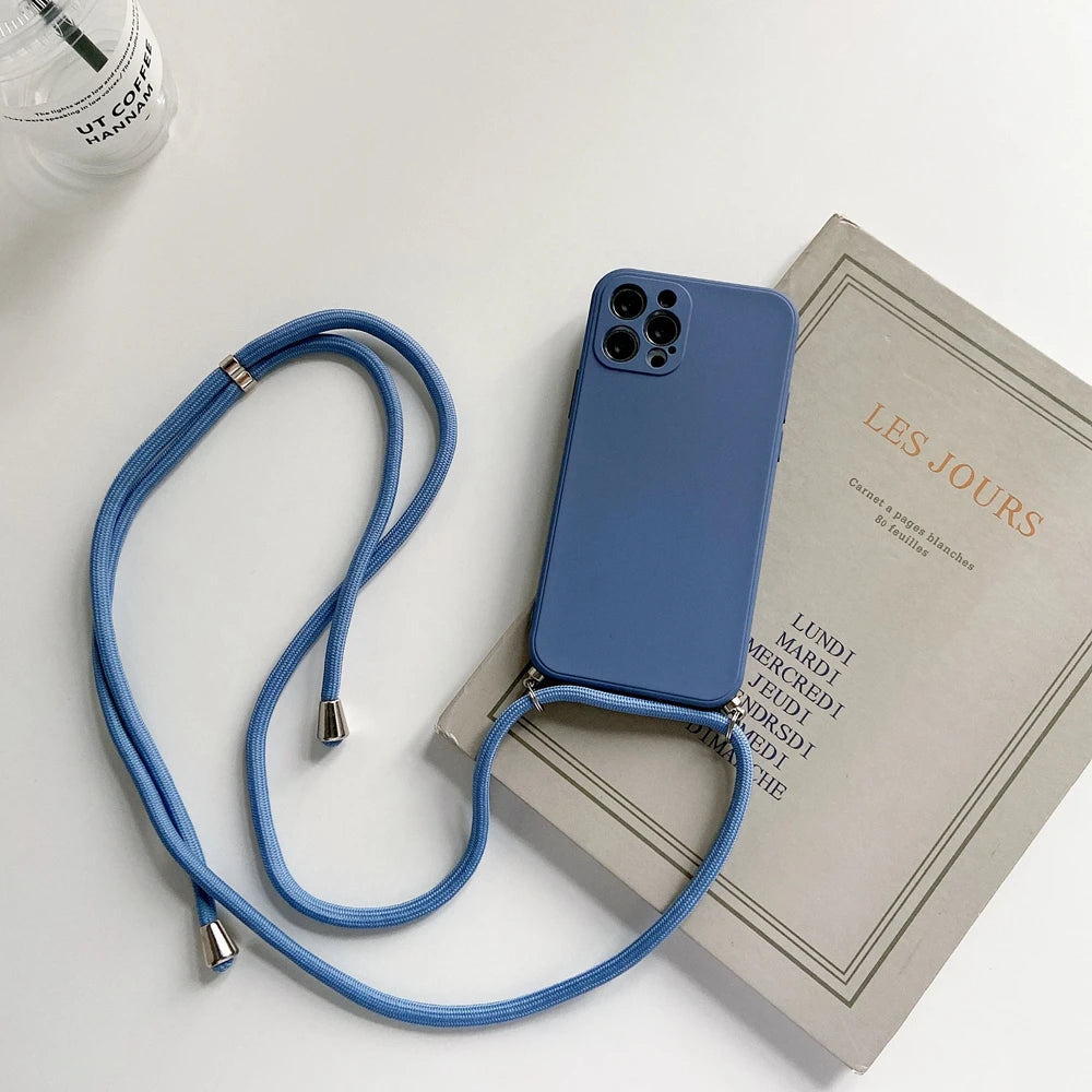 Crossbody Lanyard Phone Case For VIVO V30E V40 SE Lite V27E V25 Y21 Y33S Y22 Y53S Y35 Y36 Y38 Y28 Necklace Strap Rope Cover