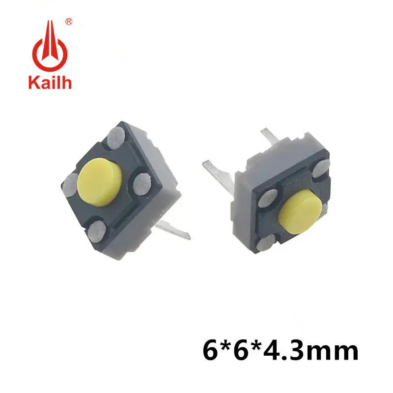 10Pcs Kailh Mute button 6*6*4.3mm Square Silent Switch Ireless Mouse Micro Switch Repair Parts Replace Rectangle Micro Switch