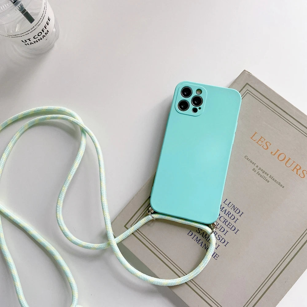 Crossbody Lanyard Phone Case For VIVO V30E V40 SE Lite V27E V25 Y21 Y33S Y22 Y53S Y35 Y36 Y38 Y28 Necklace Strap Rope Cover