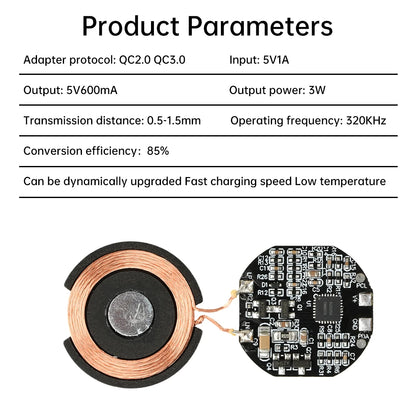 3W Wireless Charger Module Transmitter Coil Circuit Board QI Wireless Charging for Sport Watch DIY Standard Accessories