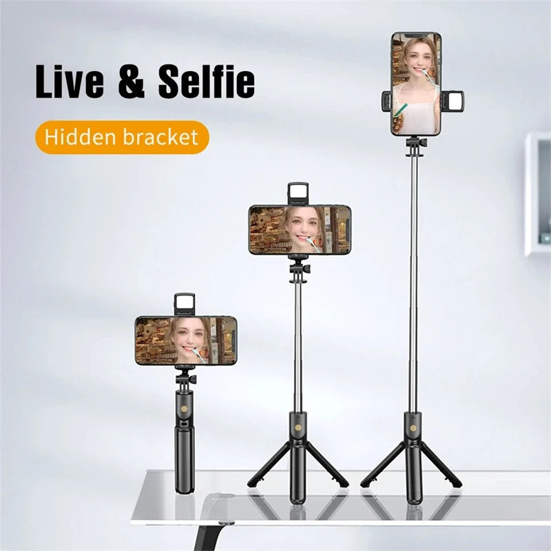 New Phone Holder Handheld 360 Degree Flexible Sports Camera Monopod Stand Mobile Mini Selfie Stick Tripod With Wireless Remote