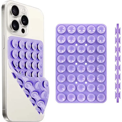 Silicone Suction Cup Phone Case Mount Double Sided Hands-Free Strong Grip Holder for Selfies and Videos for iPhone Android