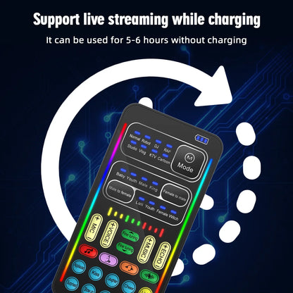 New I9 Mini Voice Changer Live Sound Card  + Headphones + Microphone Audio 8 Sound Effect Machine Equipment Voice Card for Phone