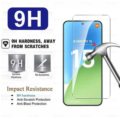4Pcs Tempered Glass For Xiaomi 15 Cover Screen Protector Xiaomi Mi 15 Fingerprint Unlock Glass Xiaomi15 5G Global Case Friendly