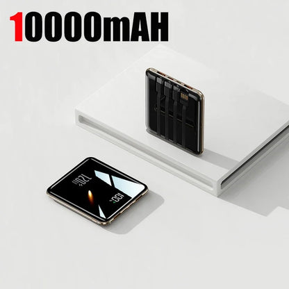 Lenovo 500000mAh Mini Power Bank Large Capacity Super Fast Charging External Battery Built-in 4 Cable For IPhone